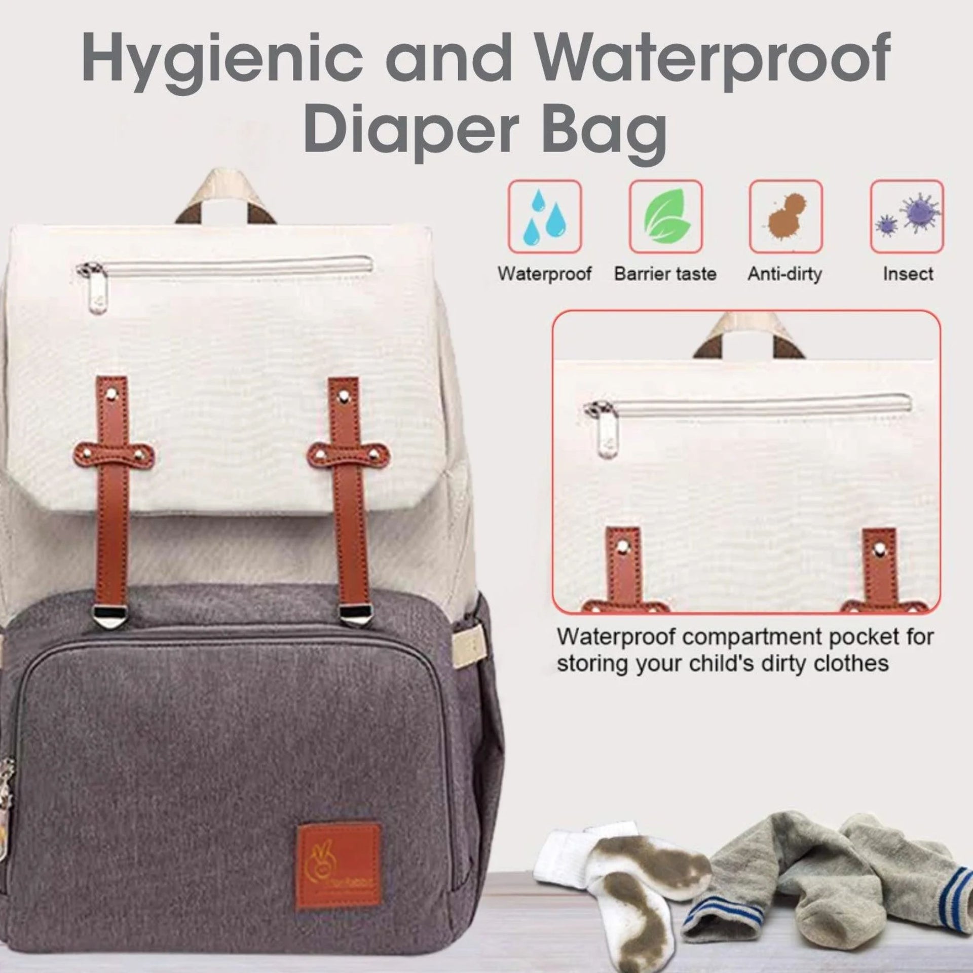 R FOR RABBIT Caramello Smart Diaper Bags For Mother With High-Quality Water-Resistant Material , Diaper Bag Backpack, Multifunction Large Baby Bags with Charging, Unisex Stylish for Mom and Dad Travel Backpacks