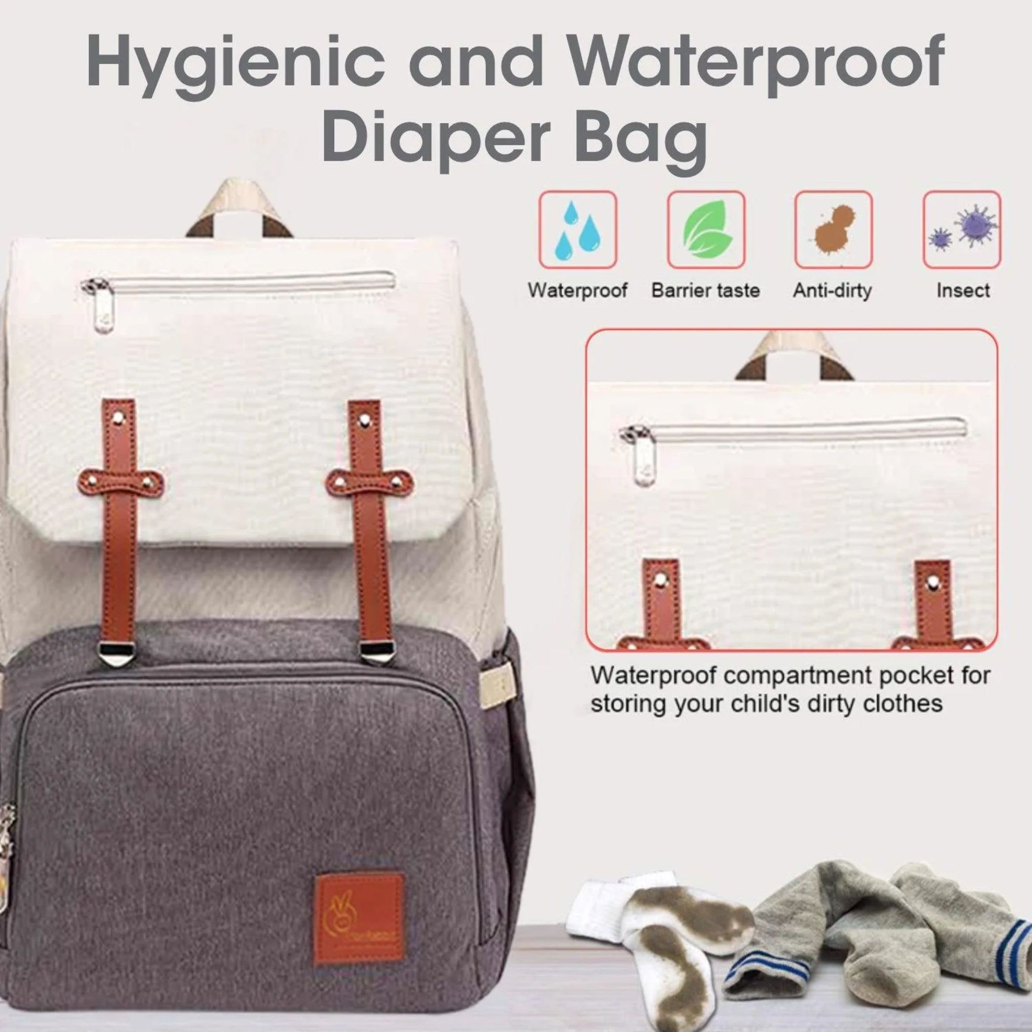 R FOR RABBIT Caramello Smart Diaper Bags For Mother With High-Quality Water-Resistant Material , Diaper Bag Backpack, Multifunction Large Baby Bags with Charging, Unisex Stylish for Mom and Dad Travel Backpacks