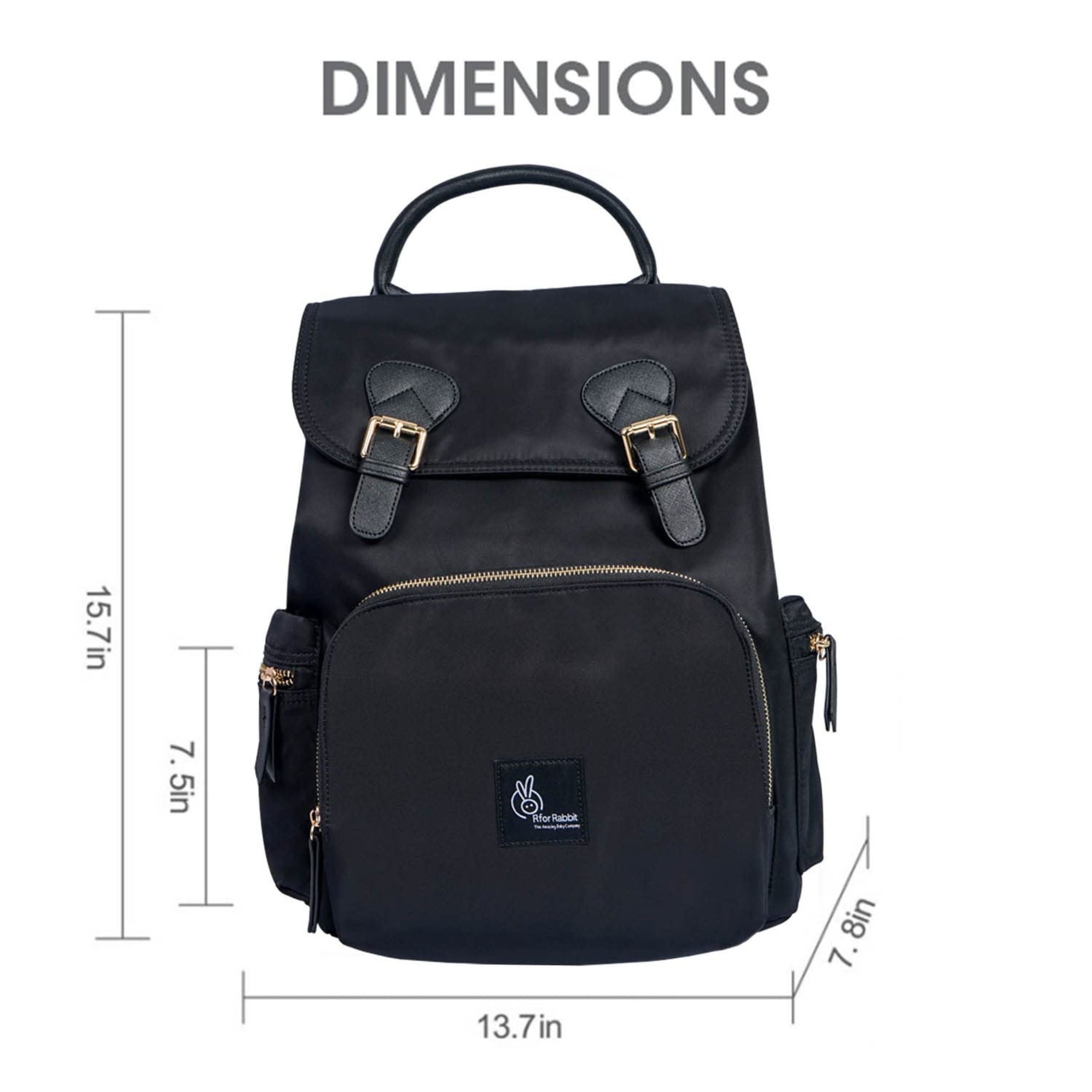 R for Rabbit Caramello Bliss Diaper Bag for Mother, Multipurpose Stylish Diaper Bag, Waterproof Maternity Backpacks, Nursing Backpack (Black)