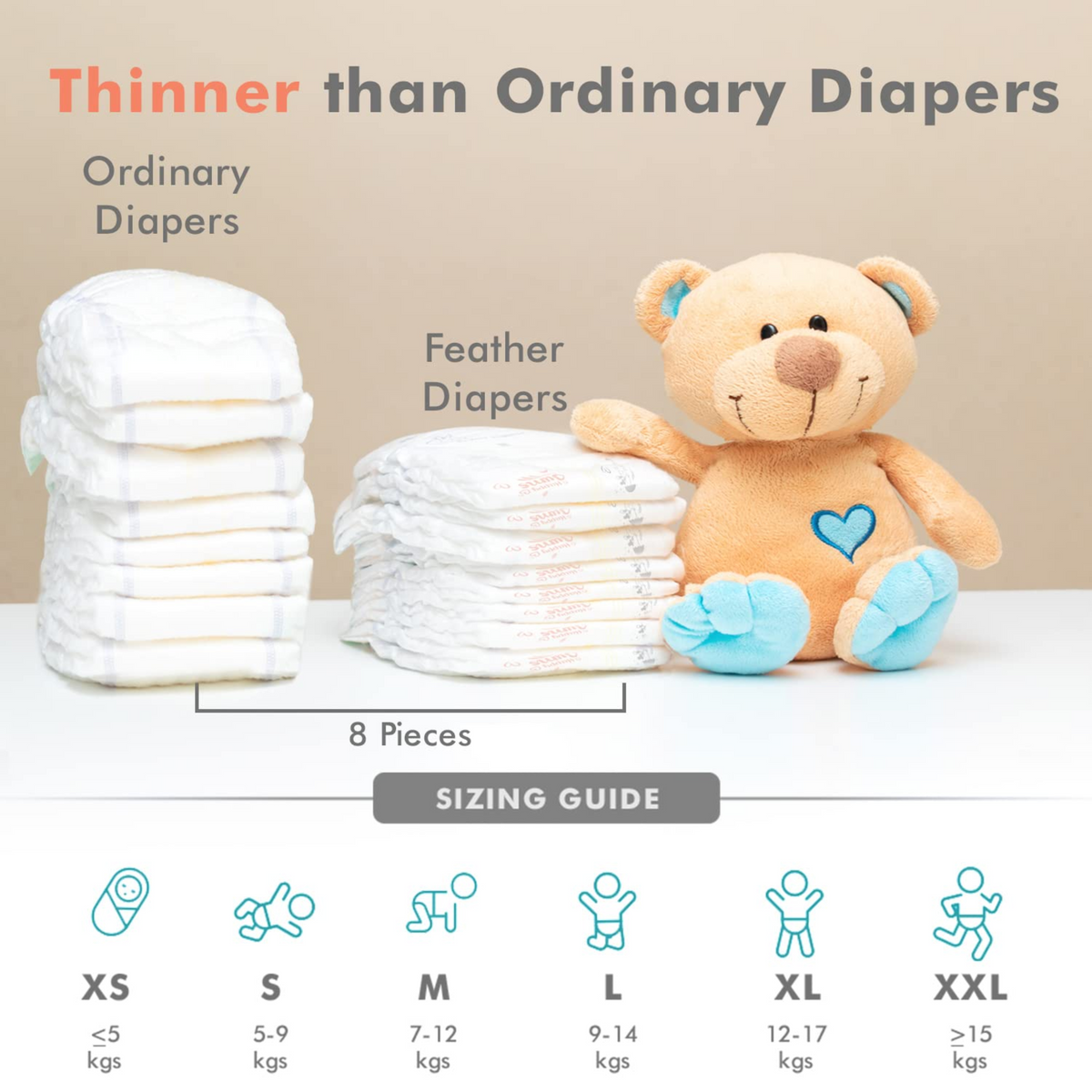 R For Rabbit Diaper R for Rabbit XS New born Premium Feather Diaper nb Taped Size for Baby ...