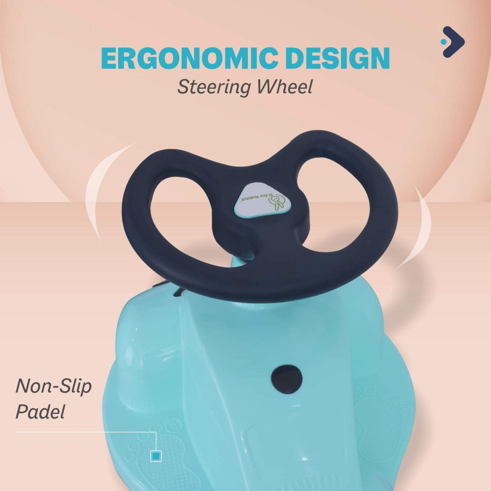 R for Rabbit Iya Iya Zippy Kids Swing Car, Scratch Free PVC Wheels with ABEC7 Bearing, Ride on Magic Toy Car for Kids Suitable for 3+ Years Boys & Girls, Upto 75 Kgs (Lake Blue)