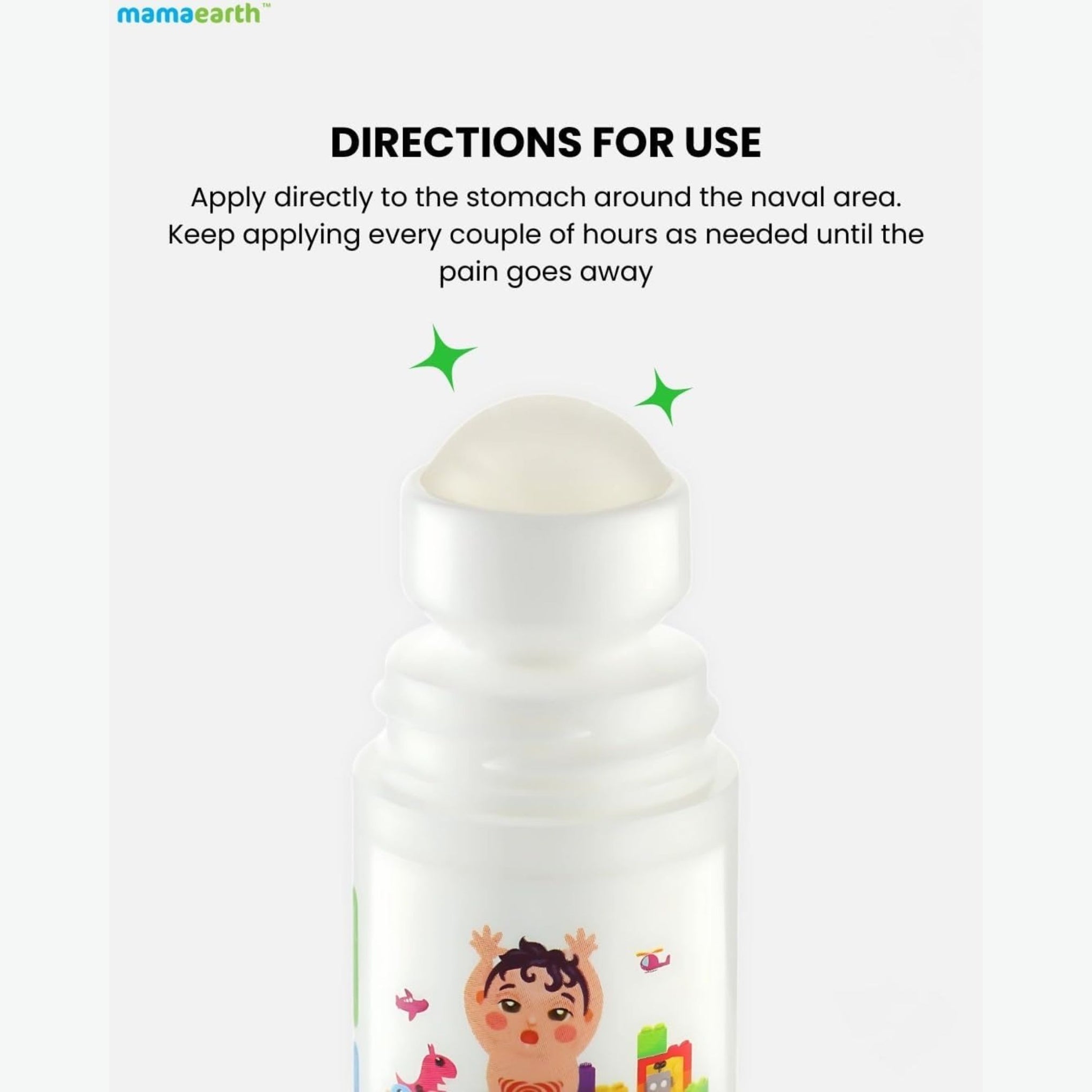 Mamaearth Easy Tummy Roll On for Colic & Gas Relief with Hing & Fennel Oil Contain Glycerin | Shea Butter | Aloe Vera | Almond Oil 40ml (For external use)
