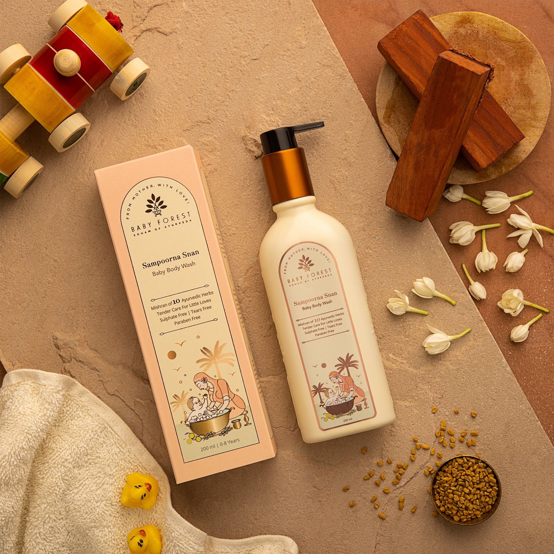 Baby Forest Sampoorna Snan Baby Body Wash | Ayurvedic, Tear-Free & Gentle Daily Cleanse for Babies