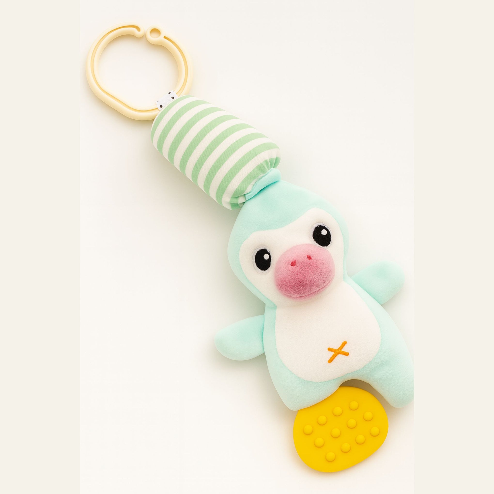 Smile Baby Hanging Soft Plush Toy – Penguin Design | Rattle & Teether Combo | Baby Stroller Hanging Toy