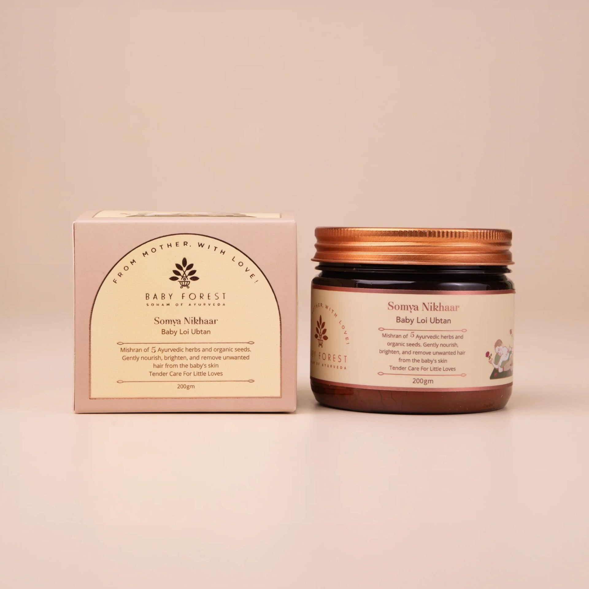 Baby Forest Somya Nikhaar Baby Loi Ubtan-With Wheat Flour & Turmeric-Soothes Inflammation, Nourishes & Brightens Skin