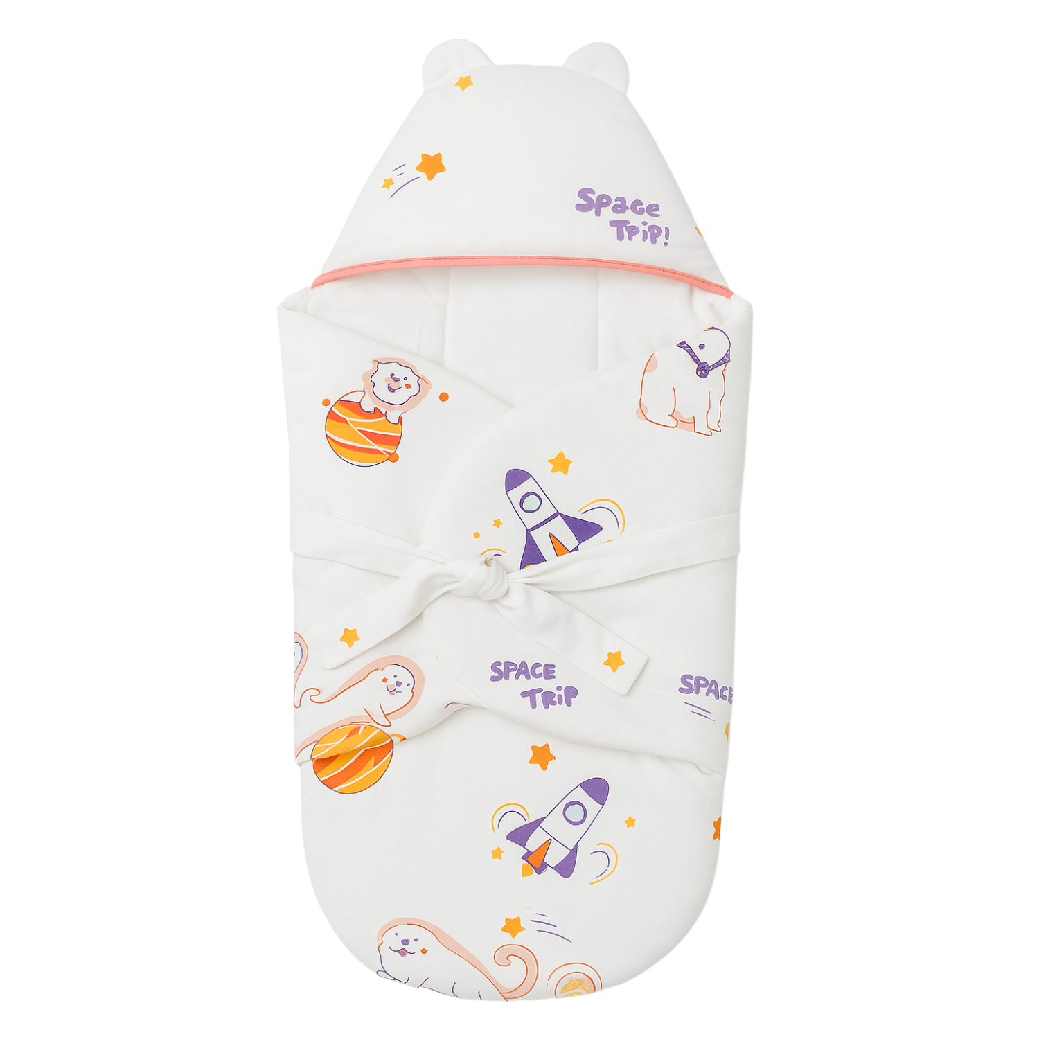 Smile Baby “Space Trip” Baby Swaddle Wrap with Hood – 0-6 Months