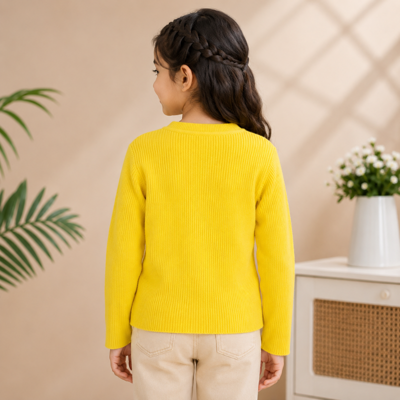 Smile Baby Girls Ribbed Knit Sweater | Full Sleeve Winter Sweater for Girls