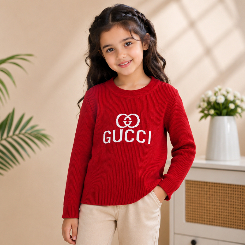 Smile Baby Girls Ribbed Knit Sweater | Full Sleeve Winter Sweater for Girls