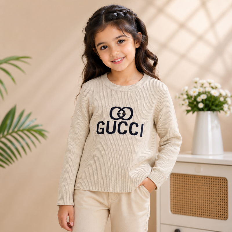 Smile Baby Girls Ribbed Knit Sweater | Full Sleeve Winter Sweater for Girls