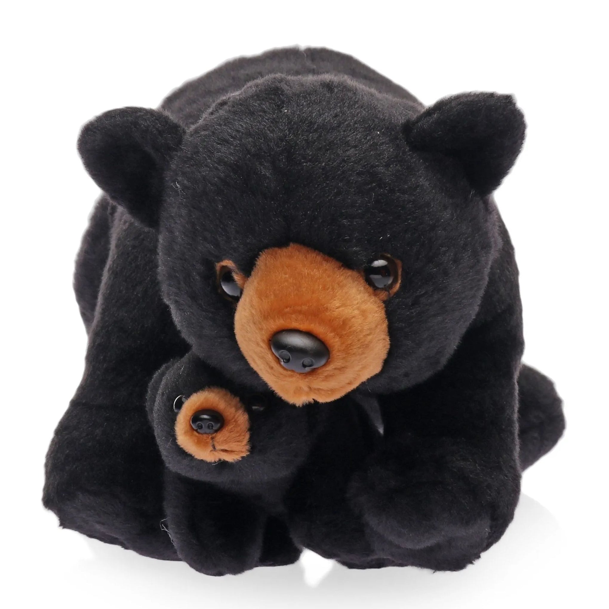 Wild Republic Mom & Baby Polar Bear Huggable Soft Toy Black - Length 37 cm