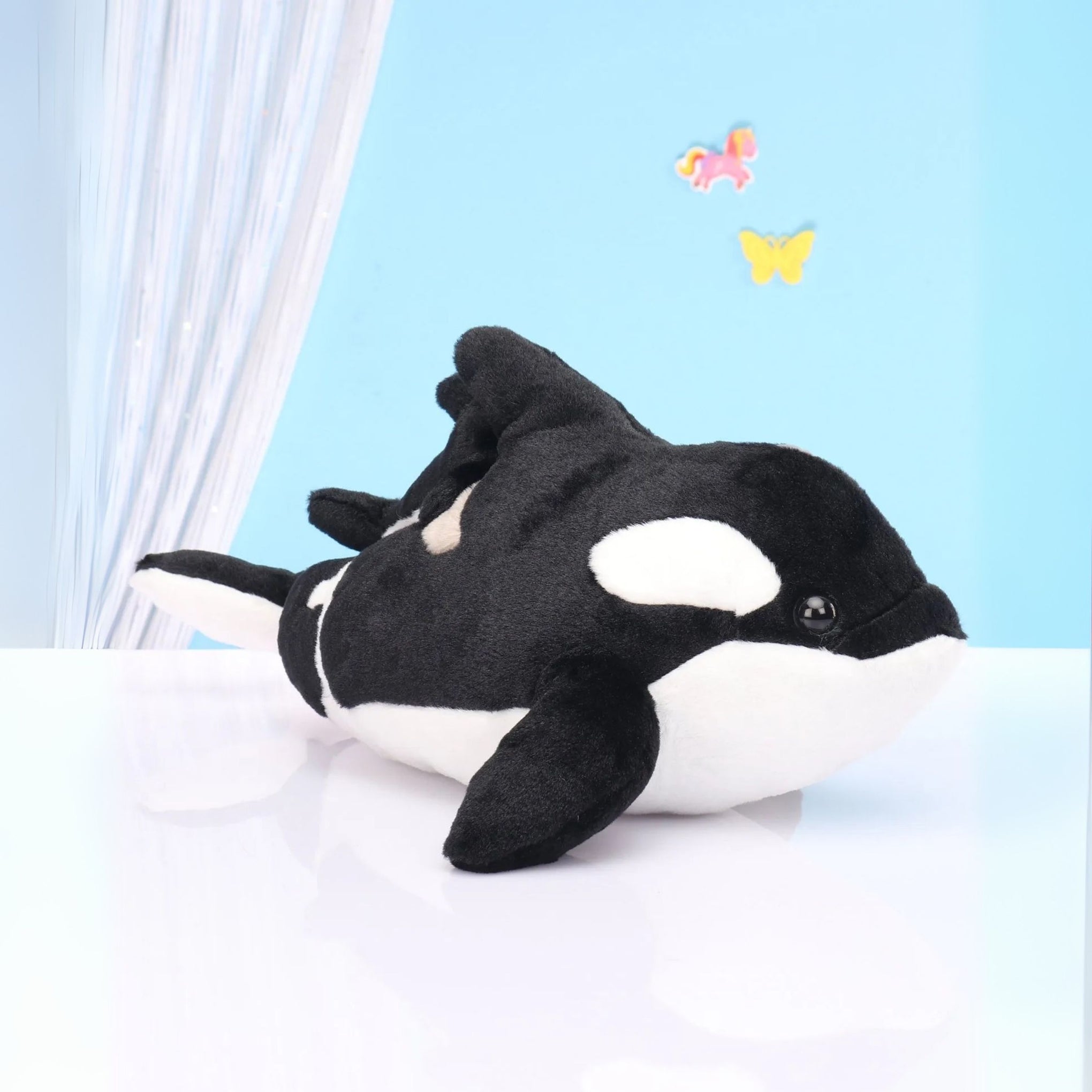 WILD REPUBLIC Mom and Baby Dolphin Black, Stuffed Animal, 14 Inches, Gift for Kids, Plush Toy, SOFT TOYS