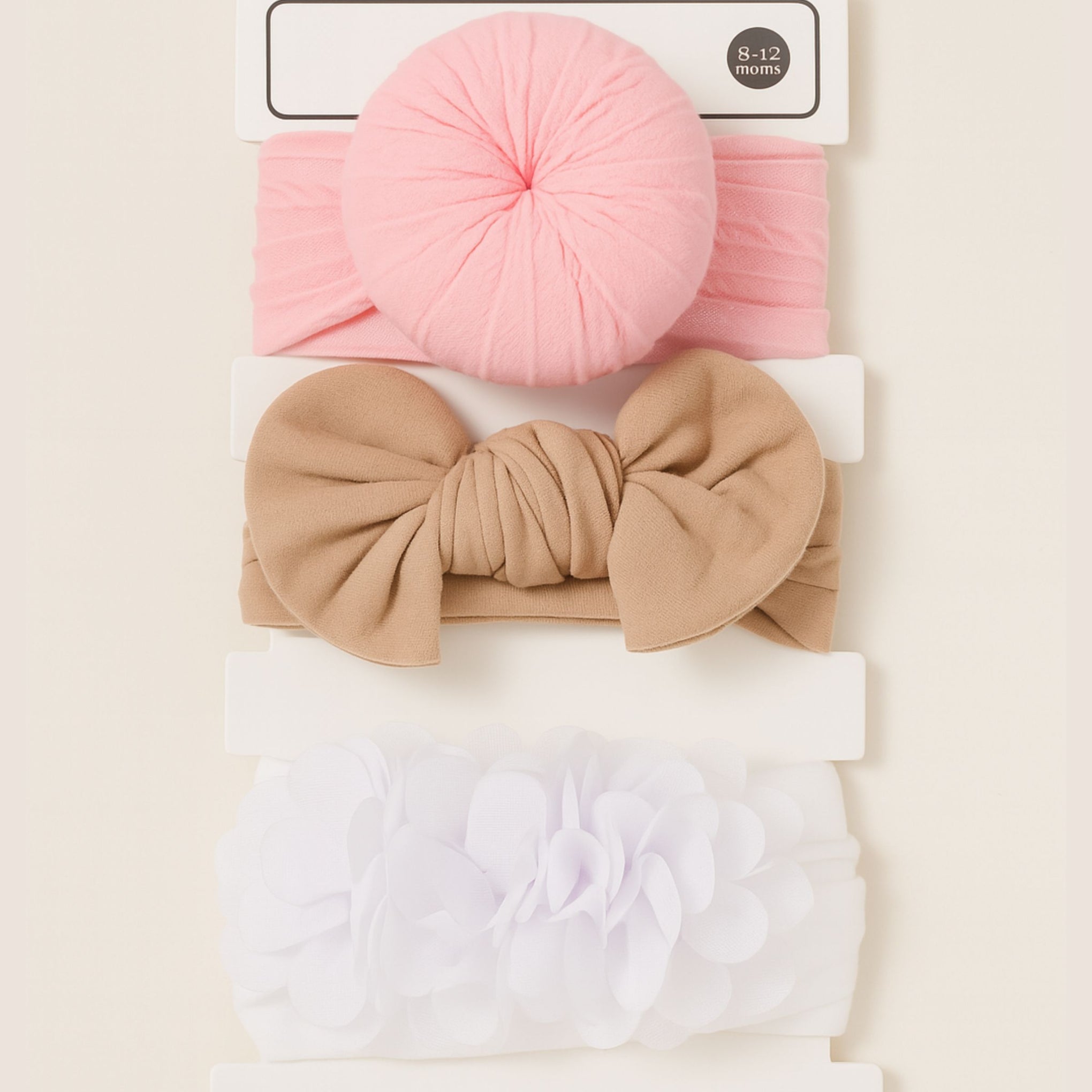 smile baby  Soft Fabric Headband Set – Pack of 3 |  Knotted, Bow, and Floral Designs | Newborn to 12 Months | 6 Variants