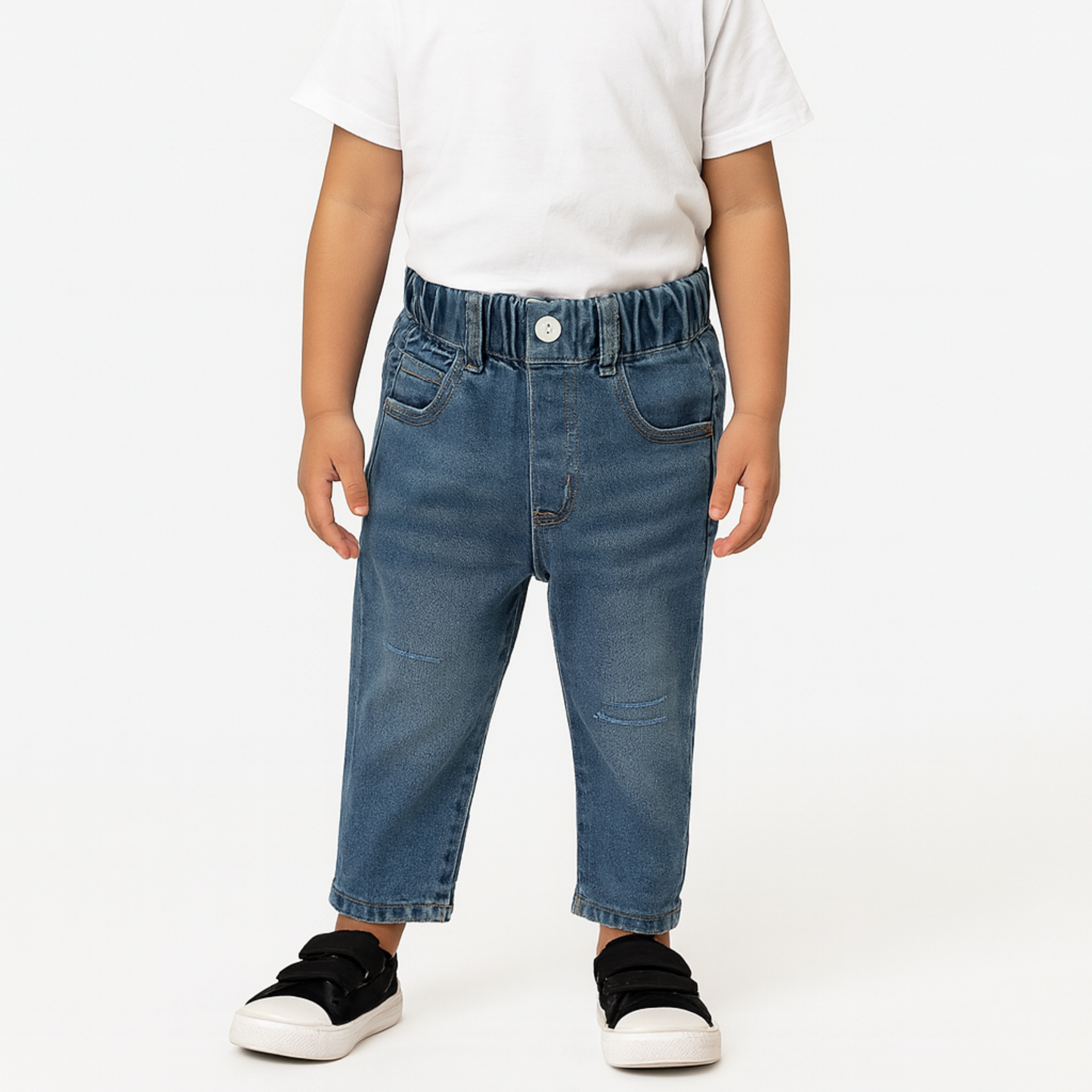 Smile Baby Boys Light Denim Jeans | Comfortable Stretch Waist | Age 2–8 Years