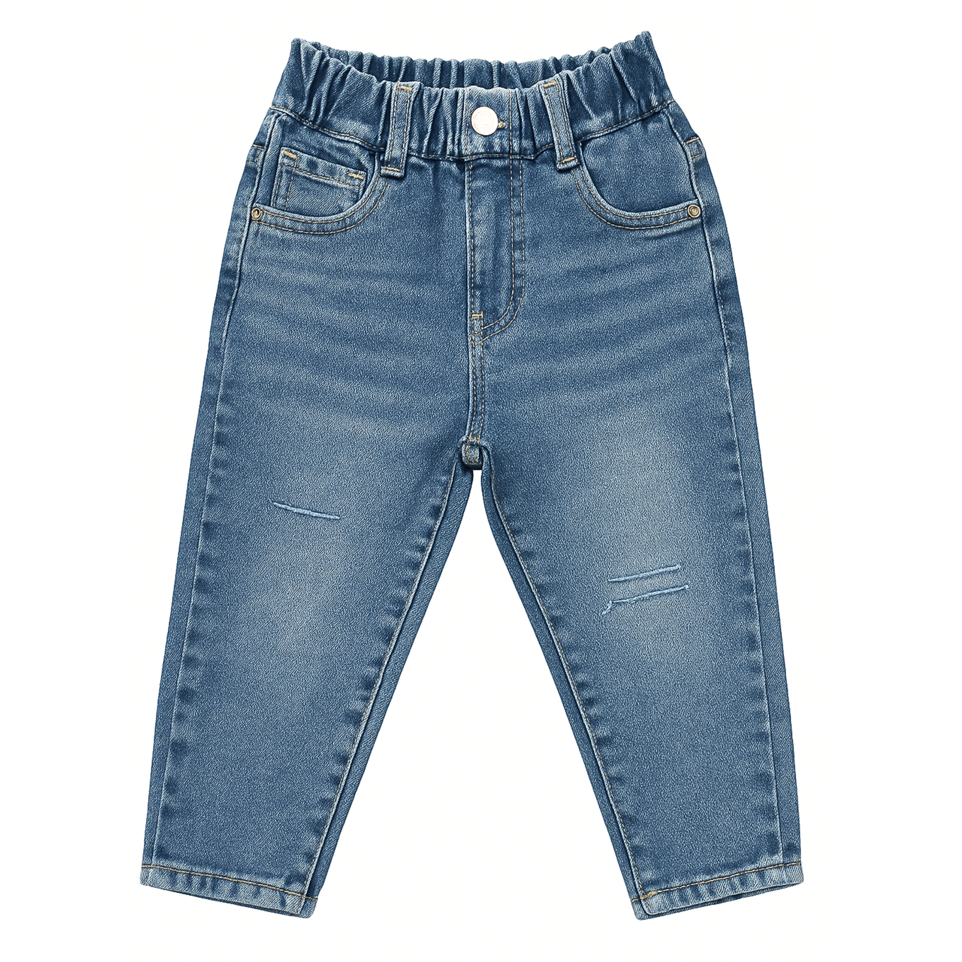 Smile Baby Boys Light Denim Jeans | Comfortable Stretch Waist | Age 2–8 Years