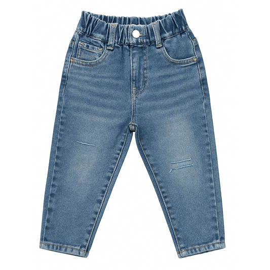 Smile Baby Boys Light Denim Jeans | Comfortable Stretch Waist | Age 2–8 Years