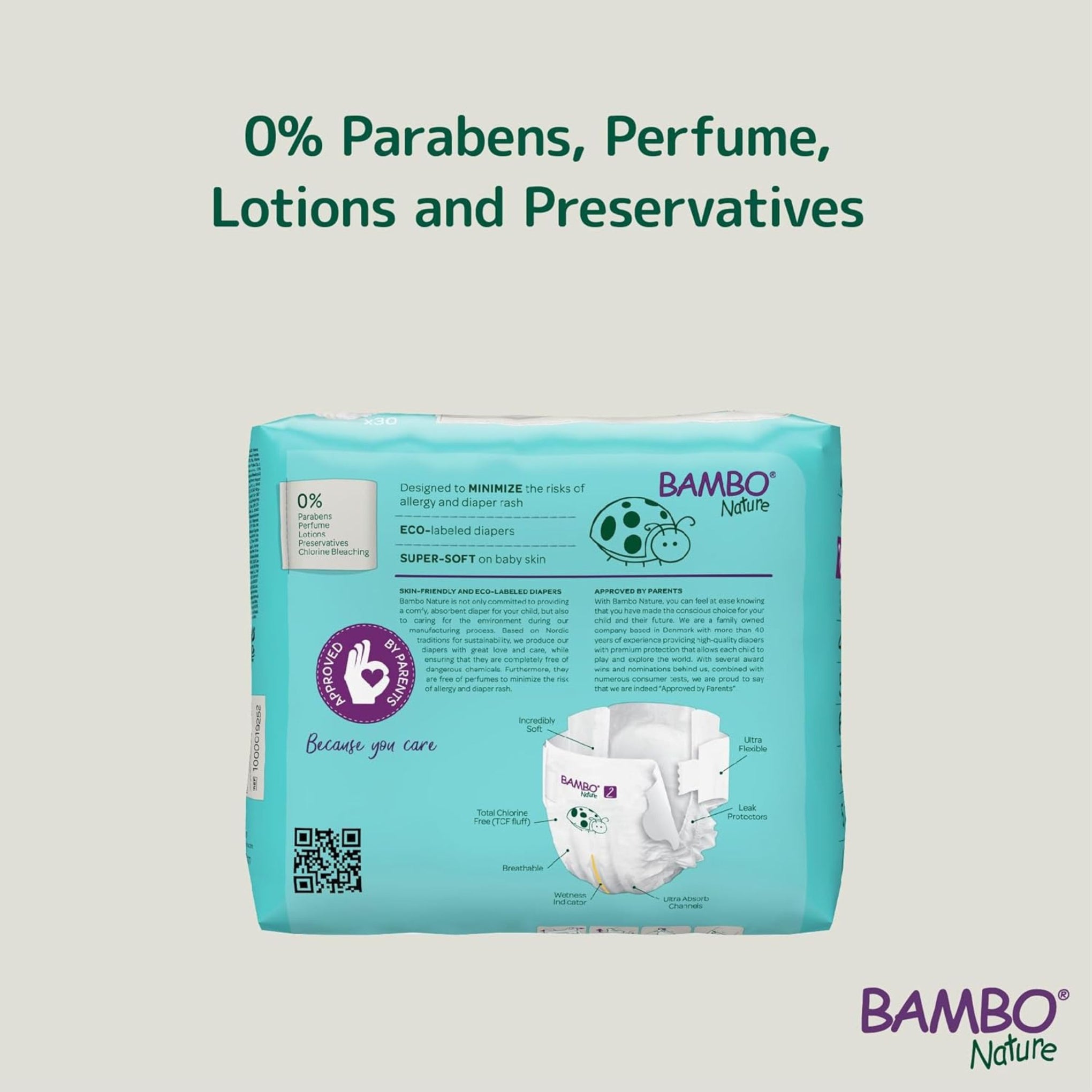 Bambo Nature Baby Diapers Size 2 (S) | 3–6 kg | Eco-Friendly, Ultra Soft, Rash-Free Protection