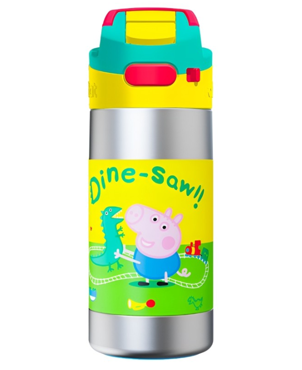 rabitat Peppa Pig CLEAN LOCK Thermosteel Water Bottle Best Buddy 410 ml -  | stainless steel water bottle | steel bottle | water bottle steel yellow color