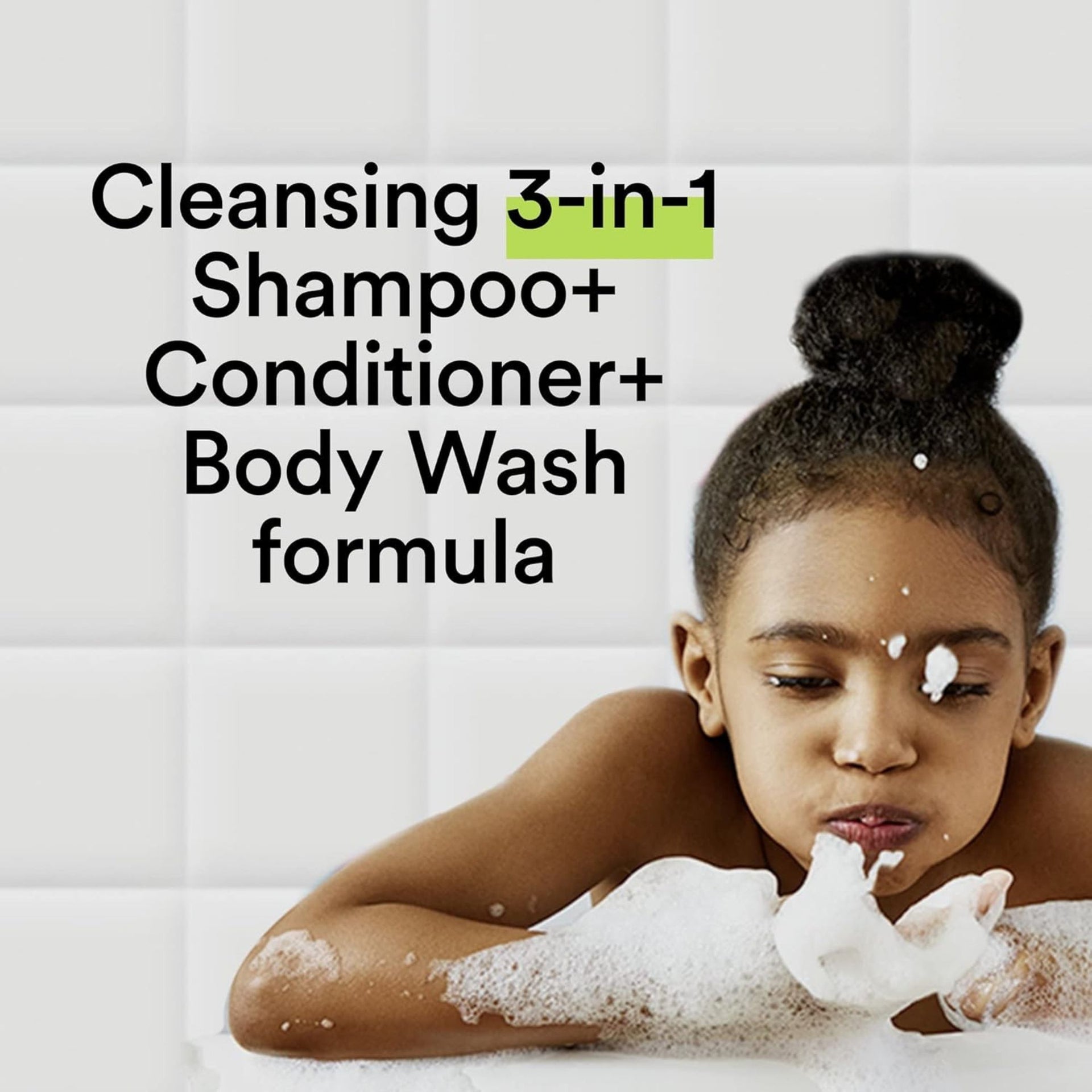 Suave Silly Apple 3-in-1 Shampoo & Conditioner, Body Wash for baby, green color , 532ML