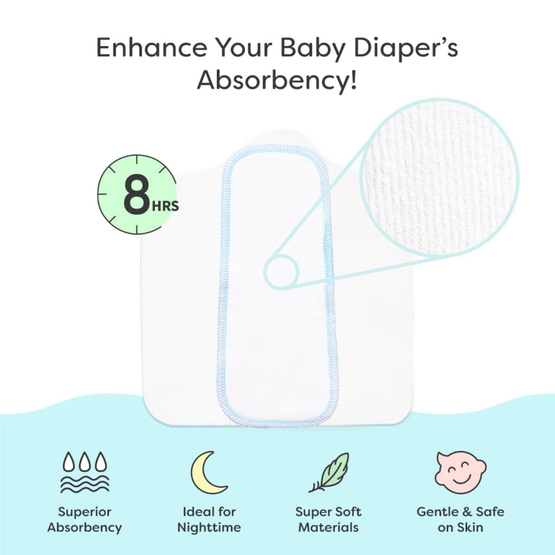 SUPER BOTTOMS Reusable Cloth Diaper – Fruit & Citrus Print Soft Washable Baby Nappy with Absorbent Inserts