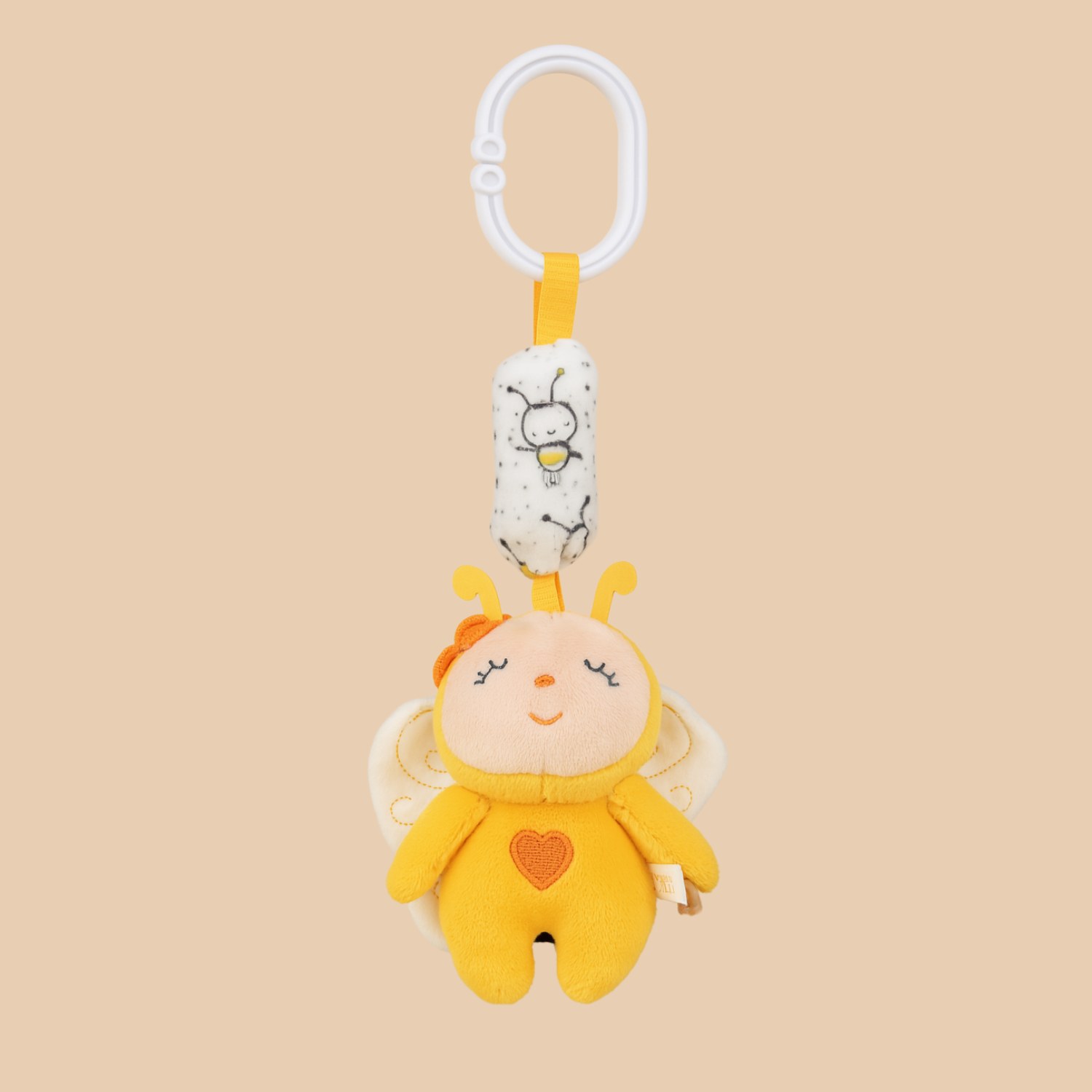 Smile Baby Hanging Plush Bee Toy – Soft & Safe for Stroller & Crib | Newborn Sensory Toy (0+ Months)