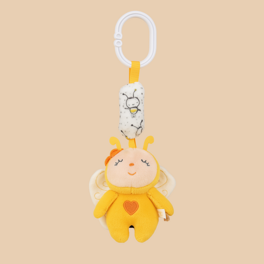 Smile Baby Hanging Plush Bee Toy – Soft & Safe for Stroller & Crib | Newborn Sensory Toy (0+ Months)