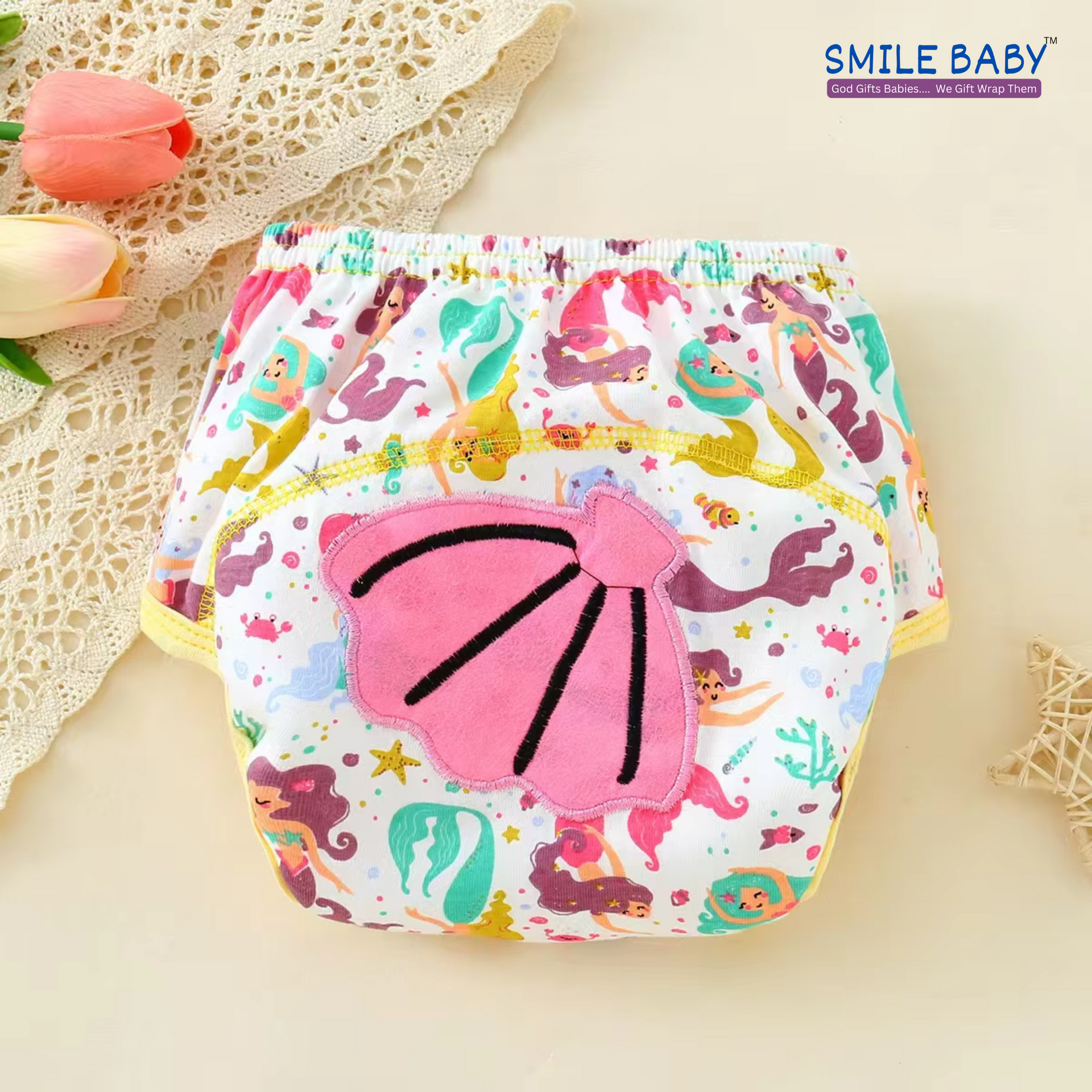 Smile Baby Potty Training Pants Boys Girls Training Underwear Reusable (Dog/Starfish/Submarine) PACK OF 3 | 0 to 2 year