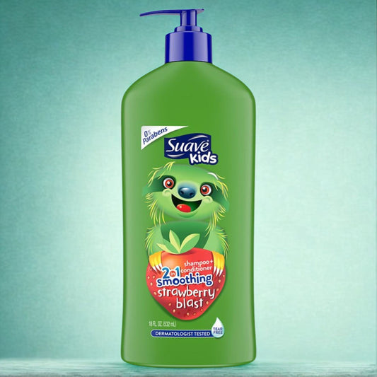 Suave Kids 2 in 1 Shampoo & Conditioner with Pump, Strawberry 18 Oz , 532ML  (1 Pack)