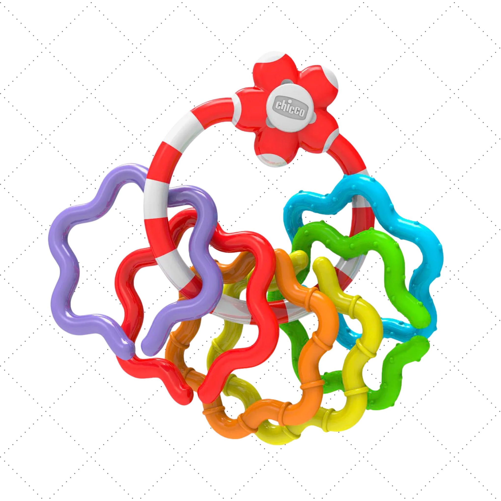 Chicco Easy Grasp Rings Rattle Teether - Multicolour
