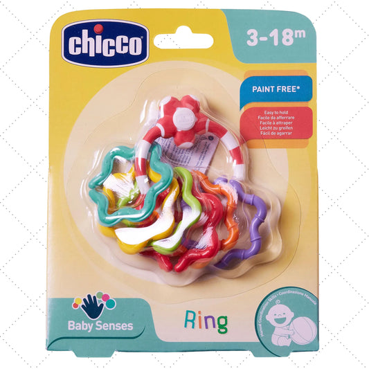 Chicco Easy Grasp Rings Rattle Teether - Multicolour