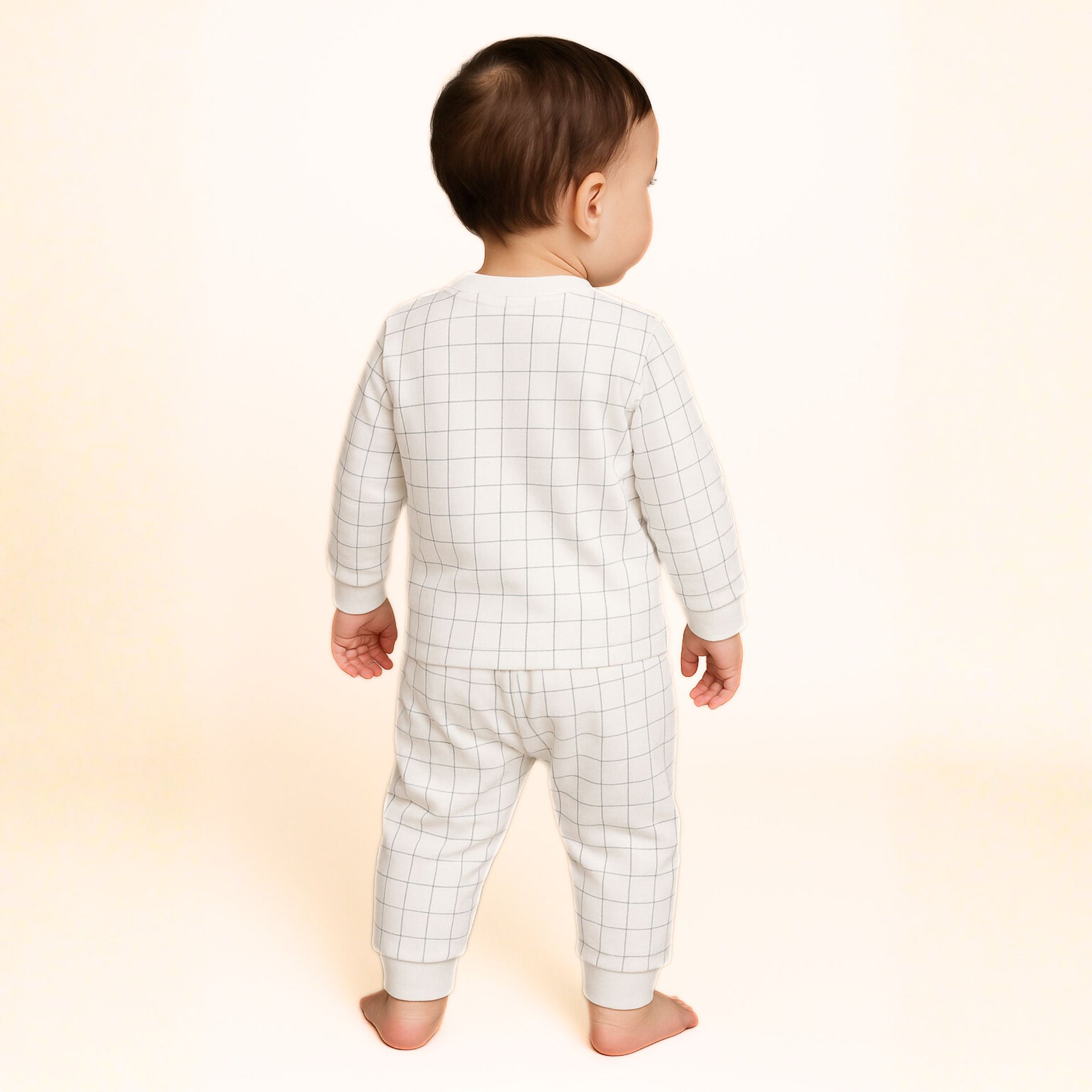 Ollypop “Time To Play” Winnie the Pooh Sweatshirt & Jogger Set for Boys (3M–24M) – Cream & White