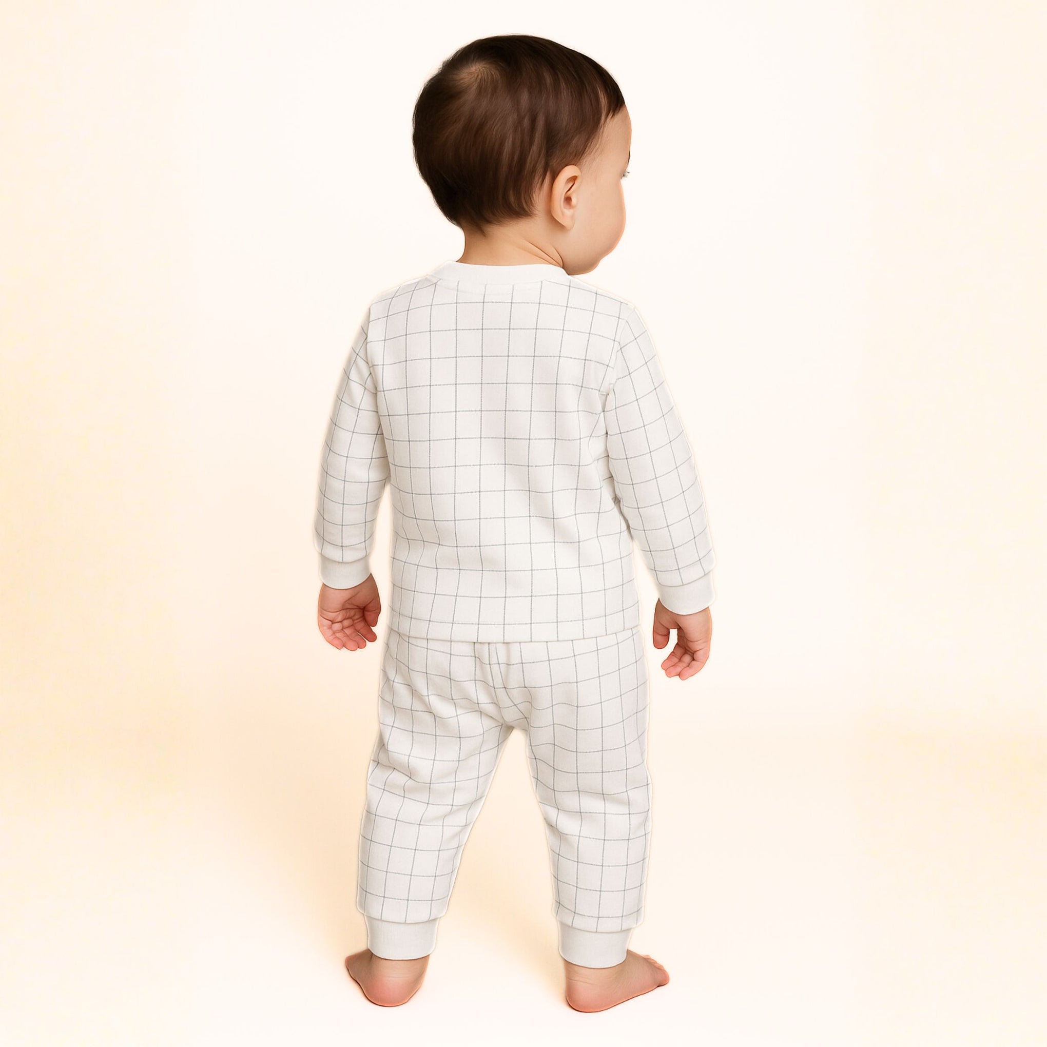 Ollypop “Time To Play” Winnie the Pooh Sweatshirt & Jogger Set for Boys (3M–24M) – Cream & White