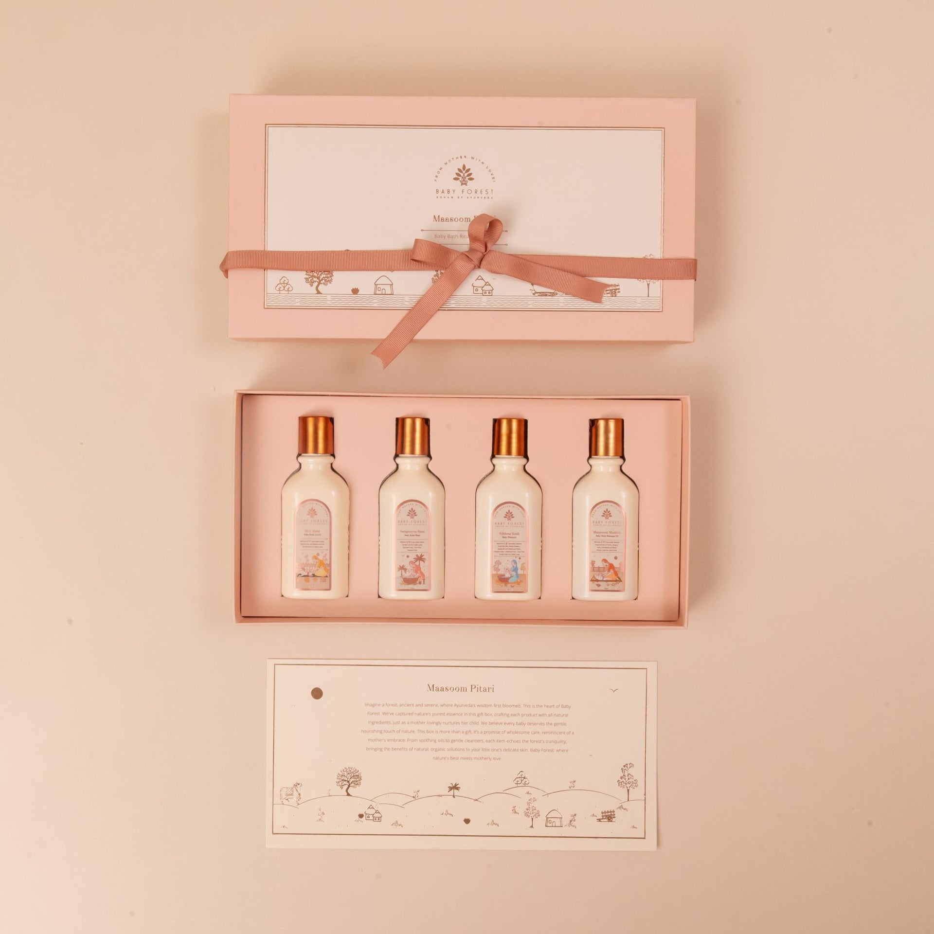 BABY FOREST Maasoom Pitari™ Baby Bath Ritual Gifting Hamper | Natural Ayurvedic Baby Care Gift Box