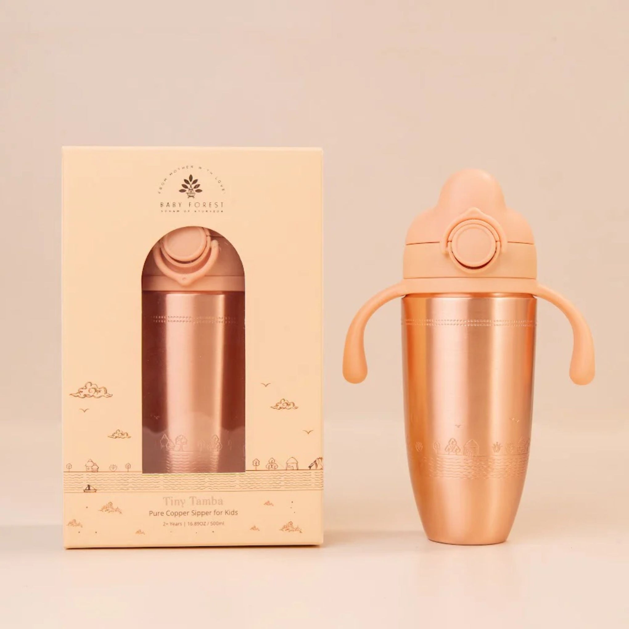 BABY FOREST Tiny Tamba™ Pure Copper Sipper for Kids | Ayurvedic, Spill-Proof & BPA-Free