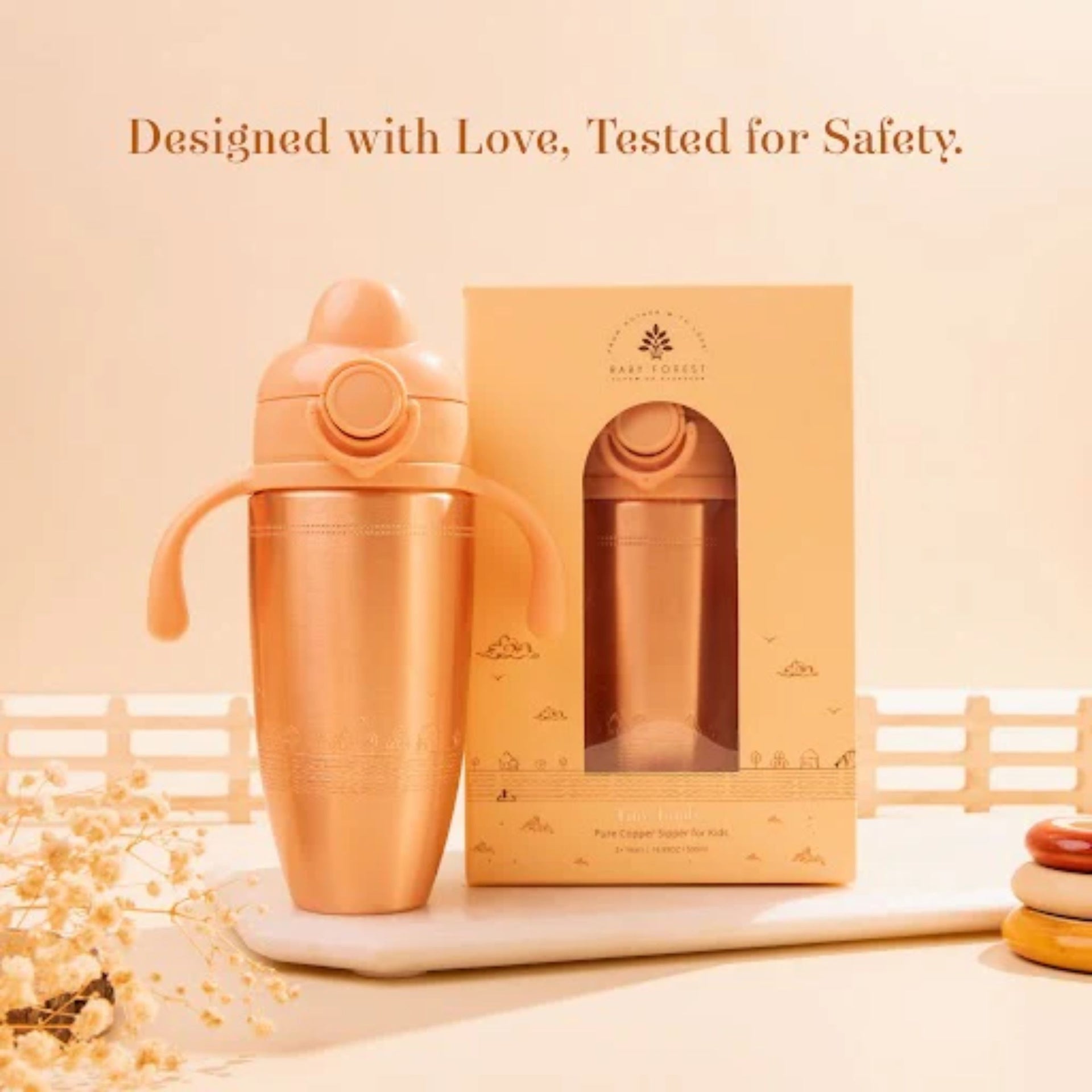 BABY FOREST Tiny Tamba™ Pure Copper Sipper for Kids | Ayurvedic, Spill-Proof & BPA-Free
