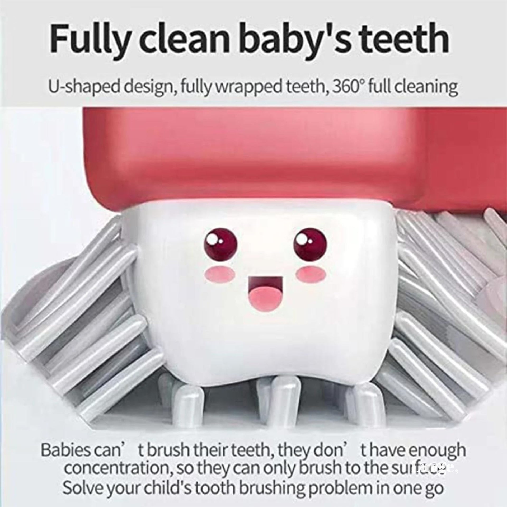 SMILE BABY  U Shaped Manual Toothbrush 0, Soft Bristles Kids Manual Toothbrush, 360° U Shape Tooth Brush For Kids (2-6 Years)-Blue