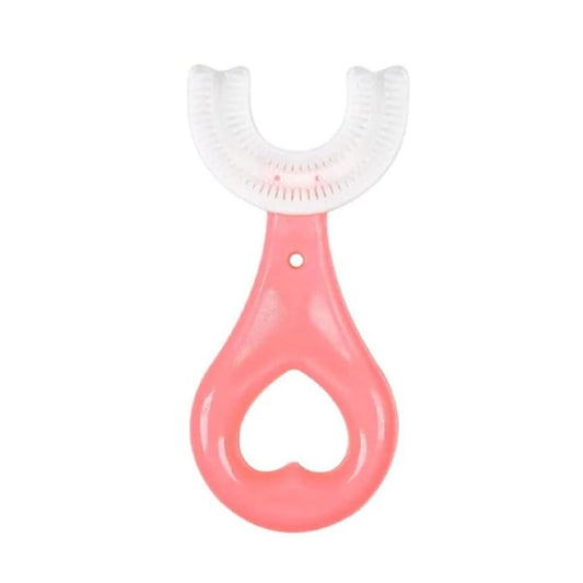 Smile Baby U Shaped Manual Toothbrush For Kids, Soft Bristles Kids Manual Toothbrush, 360° U Shape Tooth Brush For Kids (2-6 Years)-Pink