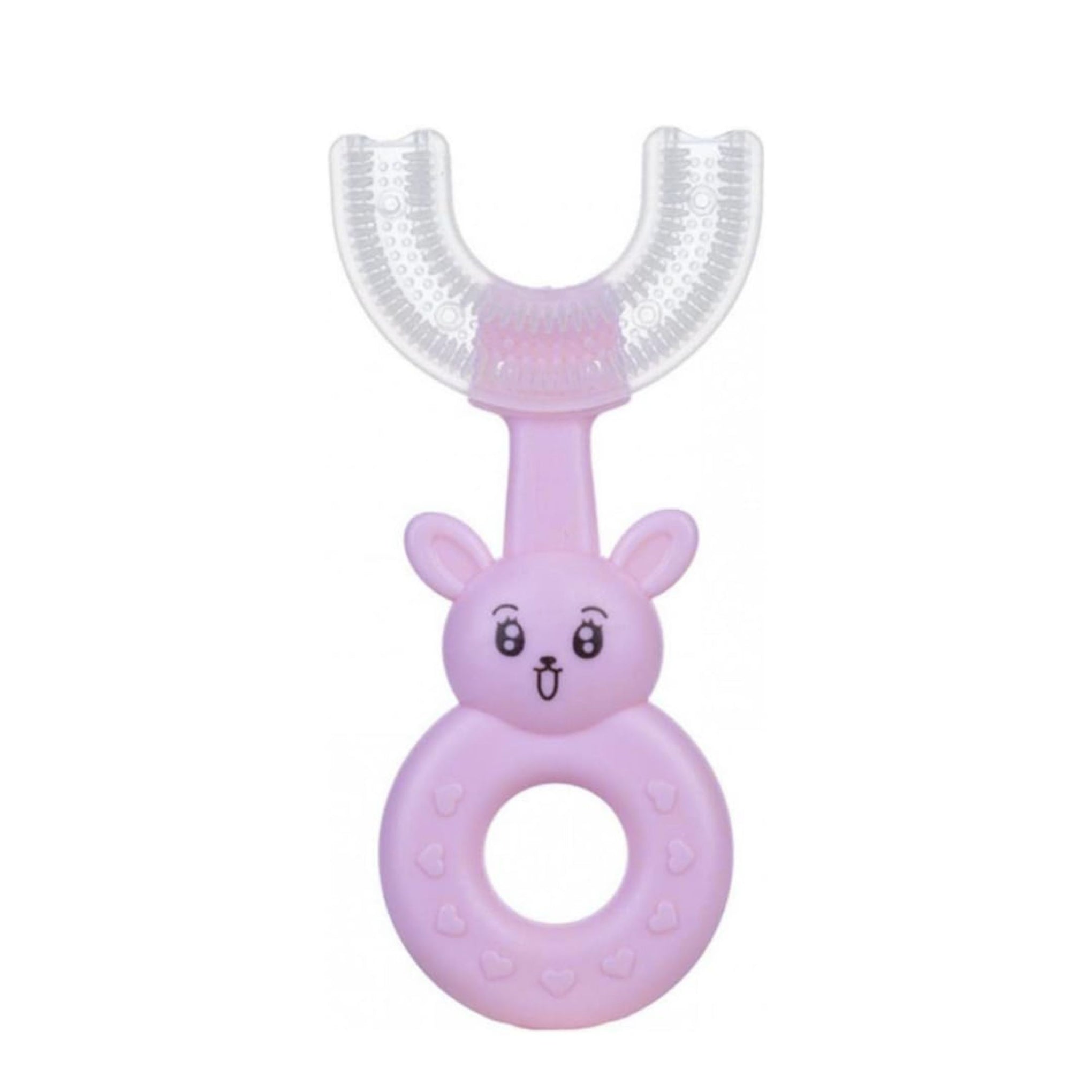 SMILE BABY U-Shaped Toothbrush Kids 1 Pcs - Toddler Toothbrush With Food Grade Soft Silicone Brush Head, Manual Whole Mouth Toothbrush For Kids Age 2-6, 360° Oral Teeth Cleaning Design (Rabbit,Purple)