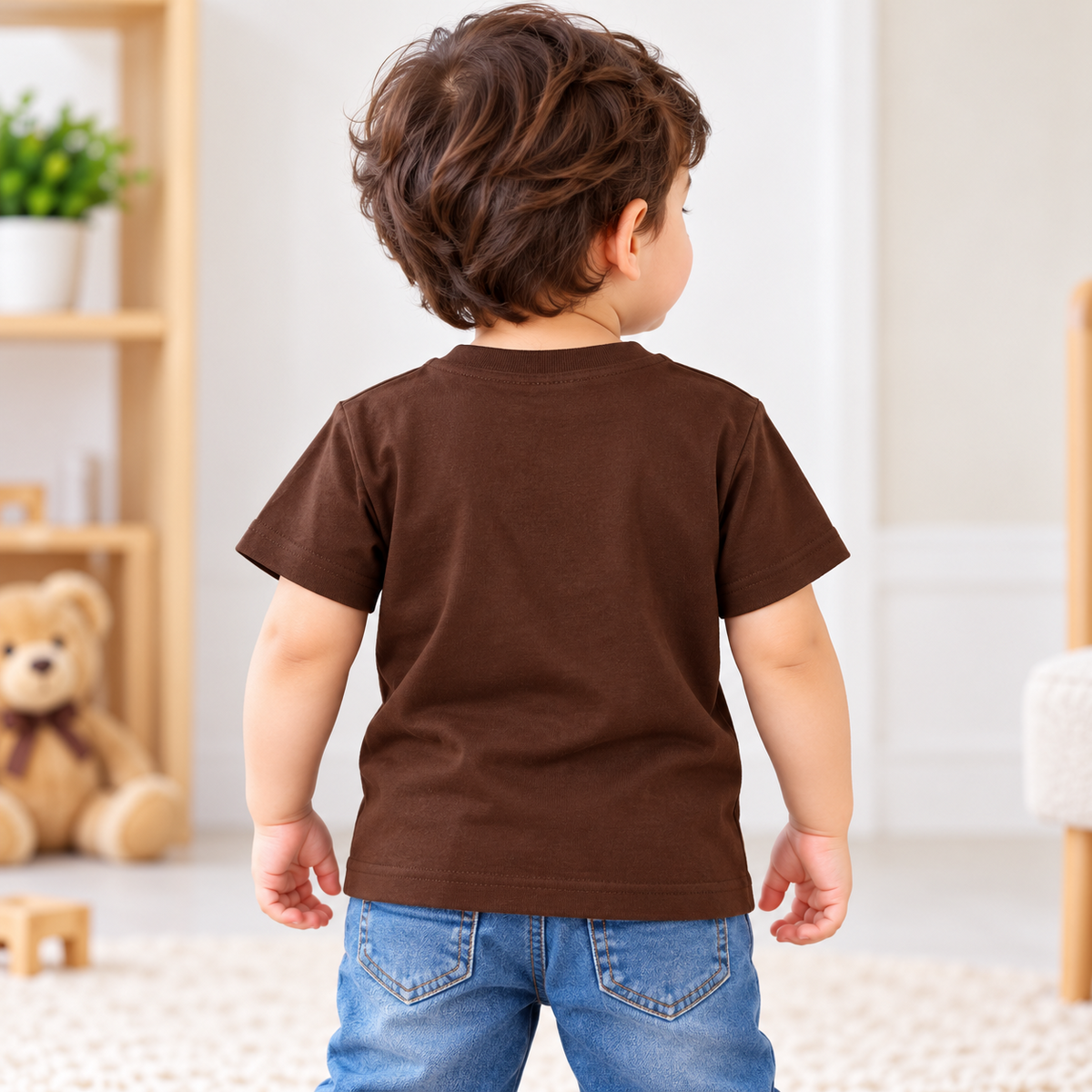 Smile Baby brown boys T-shirt back view