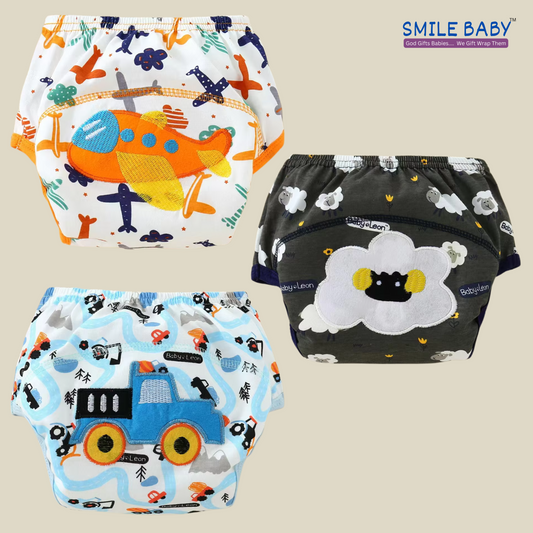 Smile Baby Potty Training Pants Boys Girls Training Underwear Reusable (Airplane/Sheep/Truck) PACK OF 3 | 0 to 2 year (2027)
