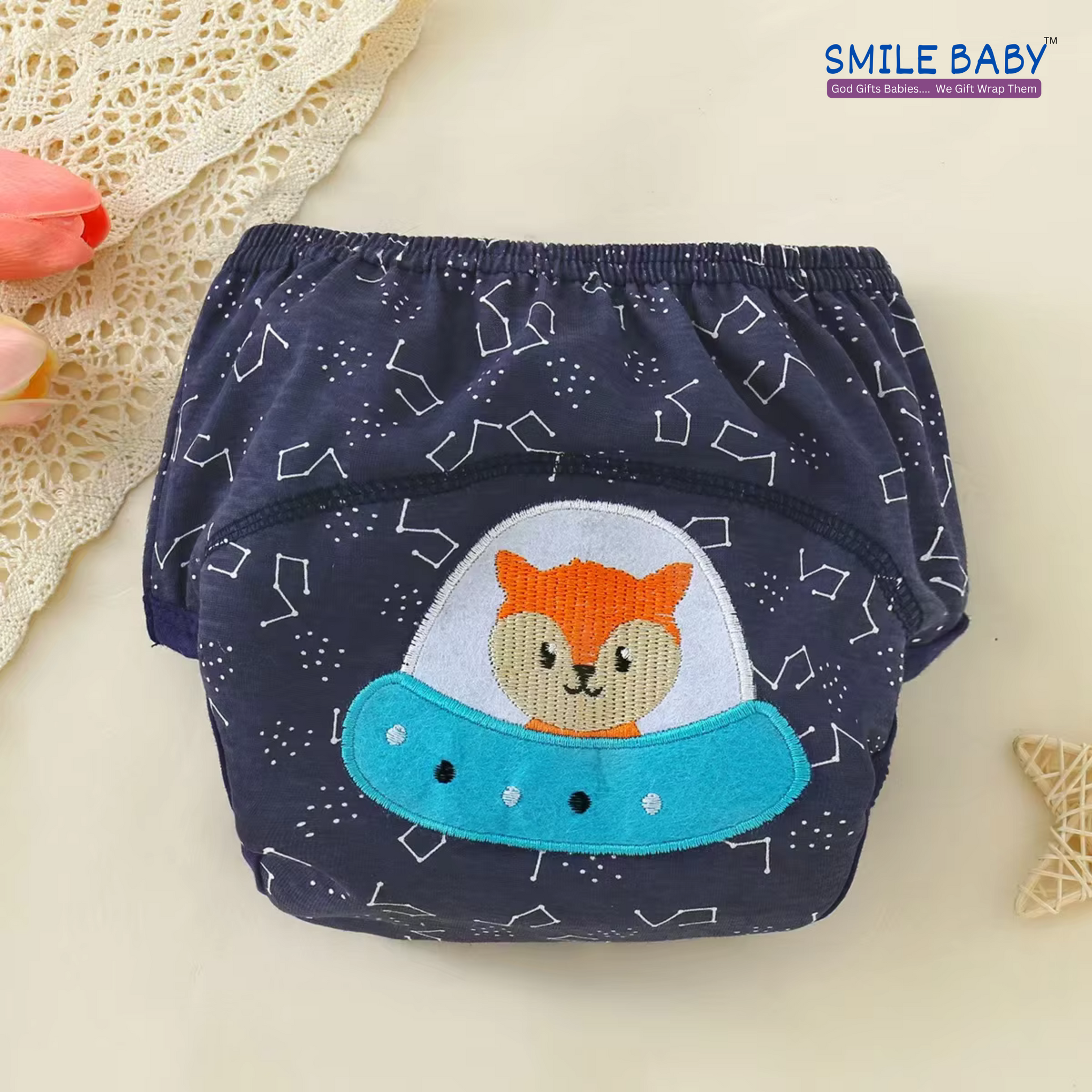 Smile Baby Potty Training Pants Boys Girls Training Underwear Reusable (OWL/DINOSAUR/UFO) PACK OF 3 0 to 2 year (2029)