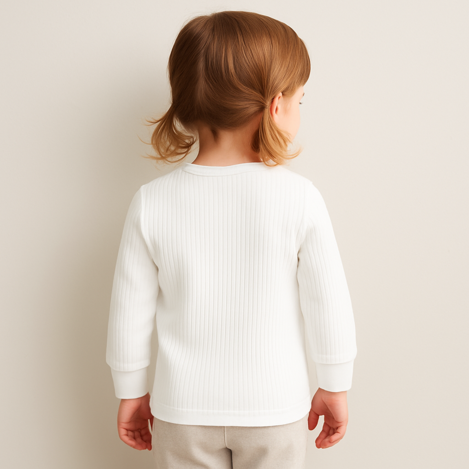 SMILE BABY Ultra-Soft Thermal Full Sleeve T-Shirt for Babies (0–6 Years) – White | Winter Innerwear