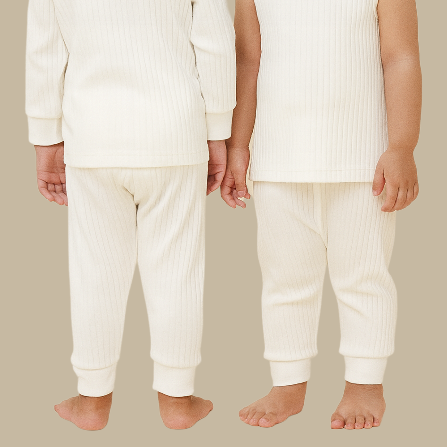 Smile Baby Kids Full Sleeve Thermal Top & Legging Set – Soft & Warm Winter Innerwear for Boys & Girls (White, 0–6 Years)