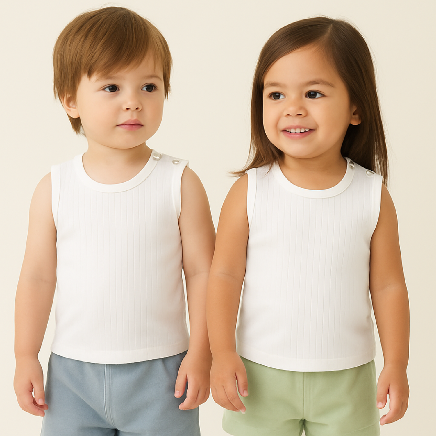 SMILE BABY Premium White Sleeveless Thermal Vest for Babies & Kids (0–6 Years) – Soft & Warm Winter Innerwear