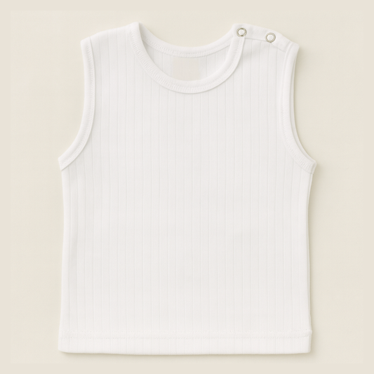 SMILE BABY Premium White Sleeveless Thermal Vest for Babies & Kids (0–6 Years) – Soft & Warm Winter Innerwear