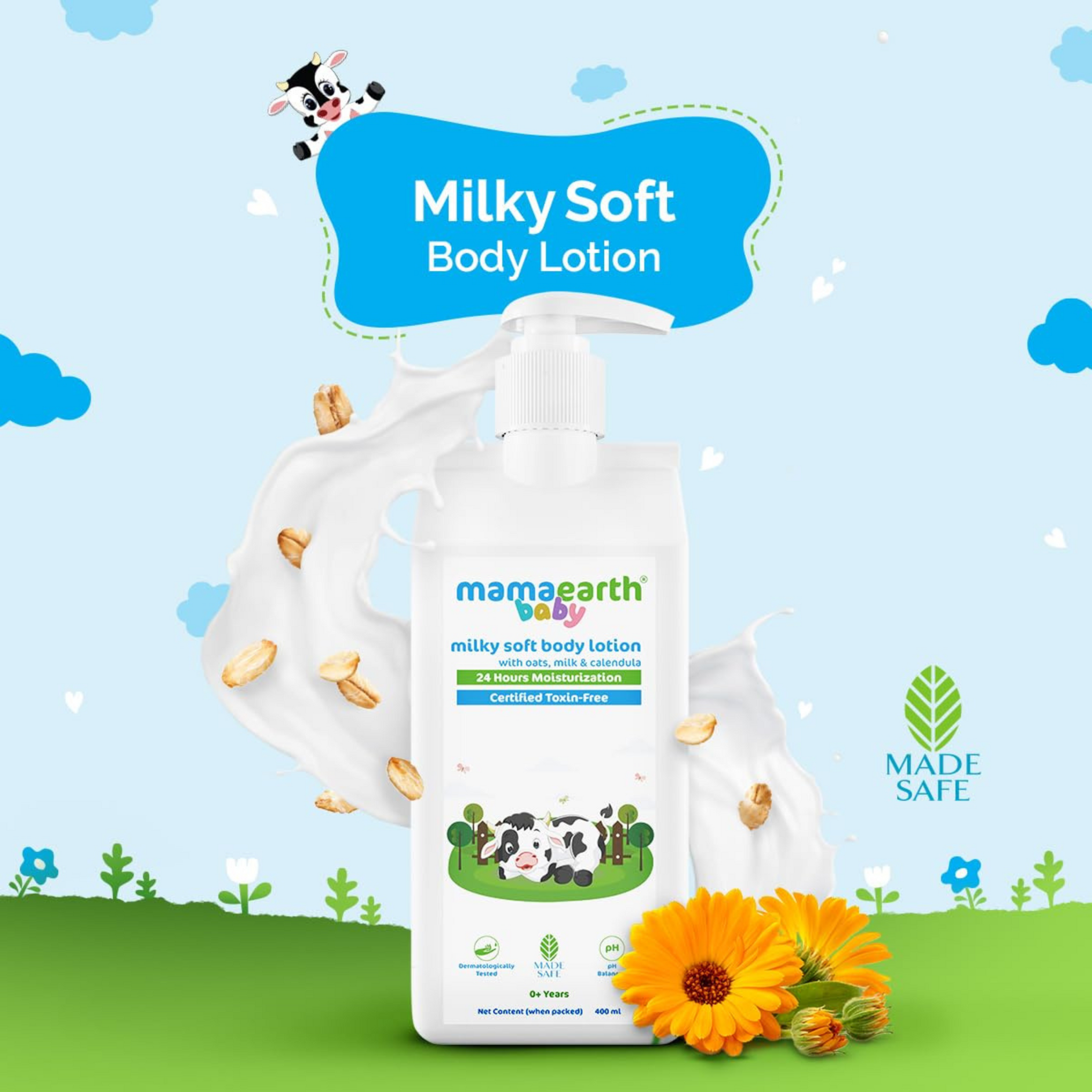 Mamaearth Milky Soft Body Lotion with Oats, Milk & Calendula - 400 ml