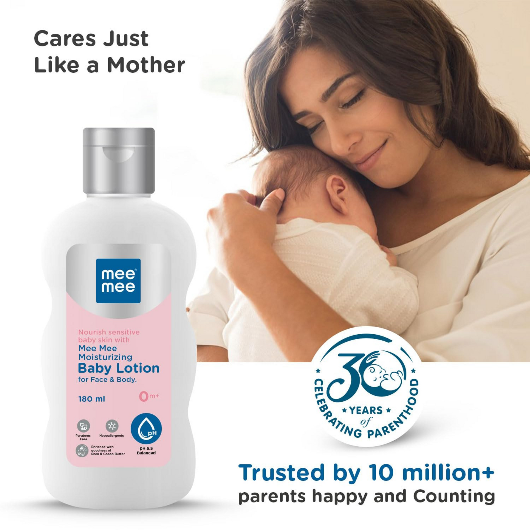Mee Mee Moisturizing Baby Lotion for Face & Body, Shea, Cocoa Butter & Almond Oil, 24 Hrs Moisturization