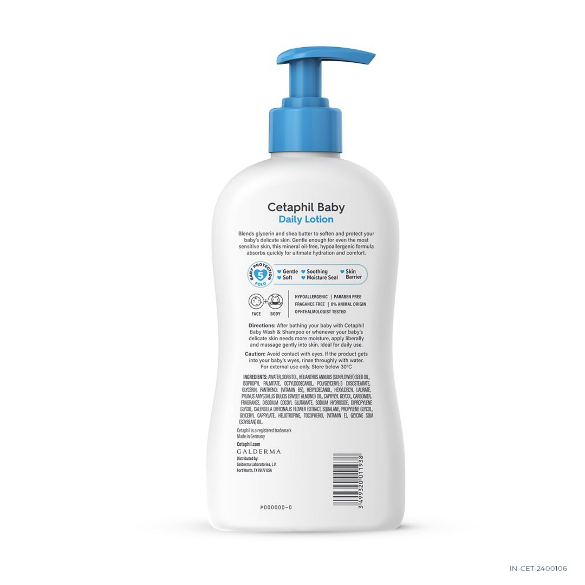 Cetaphil Baby Daily Lotion, Suitable for baby’s delicate skin, Shea Butter and Vit E, Dermatologist Tested and Pediatrician Recommended, 400 ml