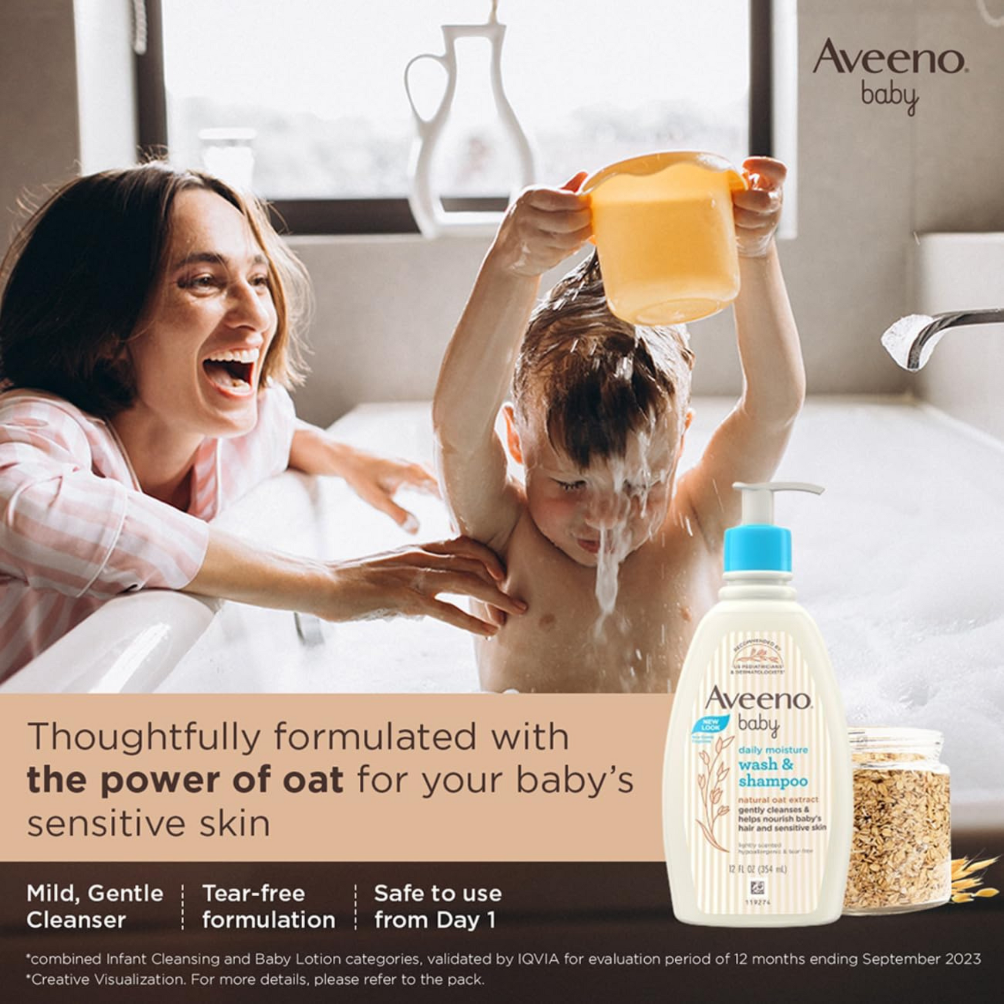 Aveeno Baby Daily Moisturising Wash & Shampoo 354 ml