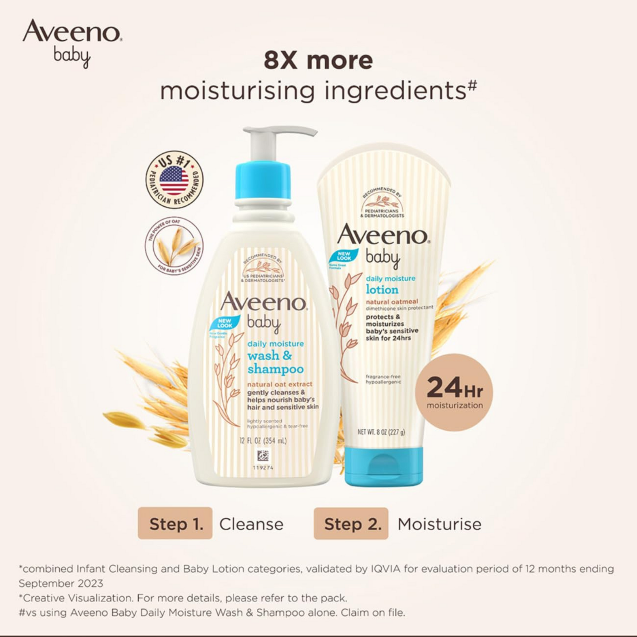 Aveeno Baby Daily Moisturising Wash & Shampoo 354 ml