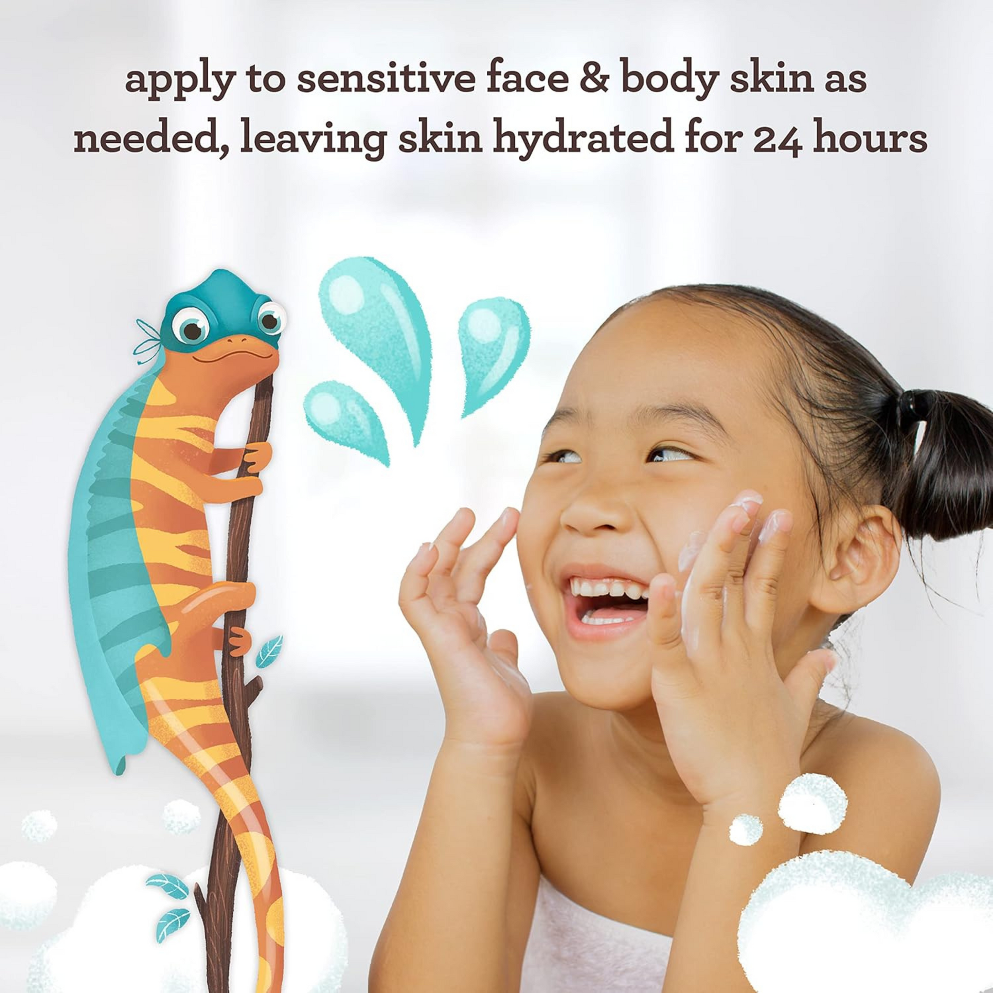 Aveeno Baby Sensitive Skin Face & Body Gel Cream for Kids with Prebiotic Oat, Clinically Proven 24 Hour Hydration for Soft Skin, Quick Drying and Lightweight, Hypoallergenic, 8 oz